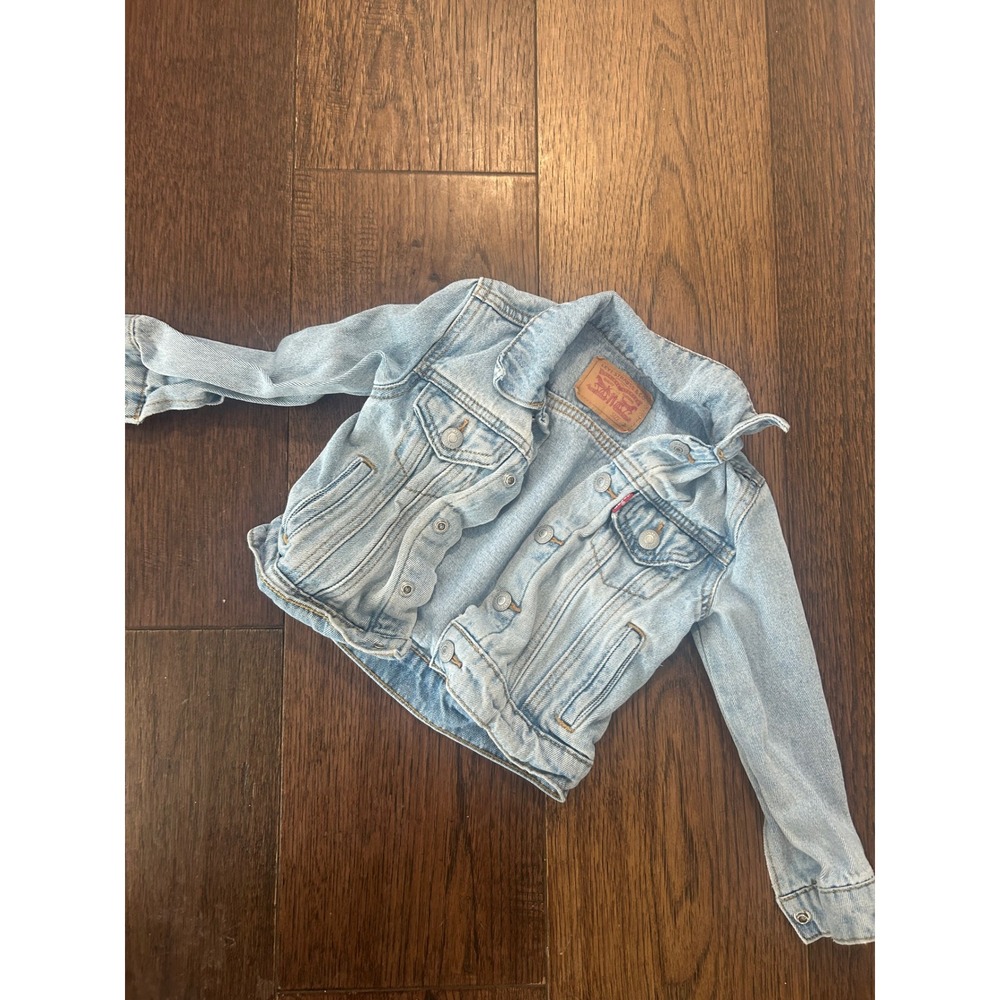 Levis Kids Denim Trucker Jacket Light Wash Blue Jean Coat Toddler Size 2T